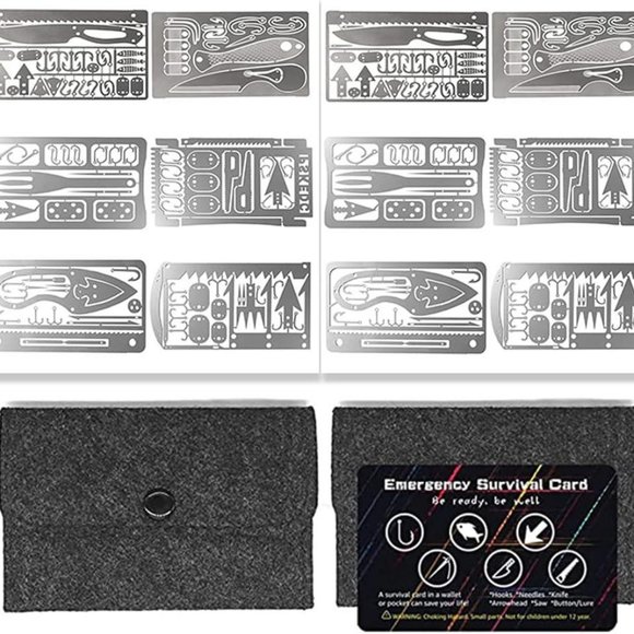 Multitool Card Emergency Camping Tool EDC Kit in  Wallet Outdoor Hunting (Silver - Picture 12 of 12